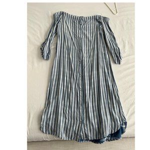 Cloth & Stone Off the Shoulder Striped Dress